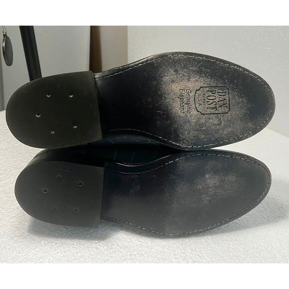 Exotic Dan Post Genuine Elephant Cowboy Boots Men's sz. 7 1/2D Grey and Black - Picture 8 of 8